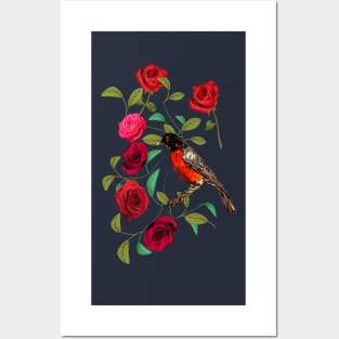 Roses and Robins Posters and Art